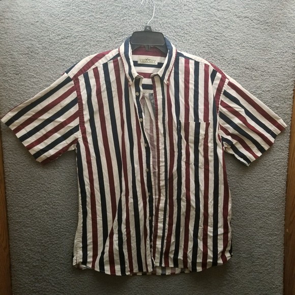Natural Issue L RW&B Striped Multicolor Button-Down Shirt 52" 31" 10.25" - Picture 1 of 14